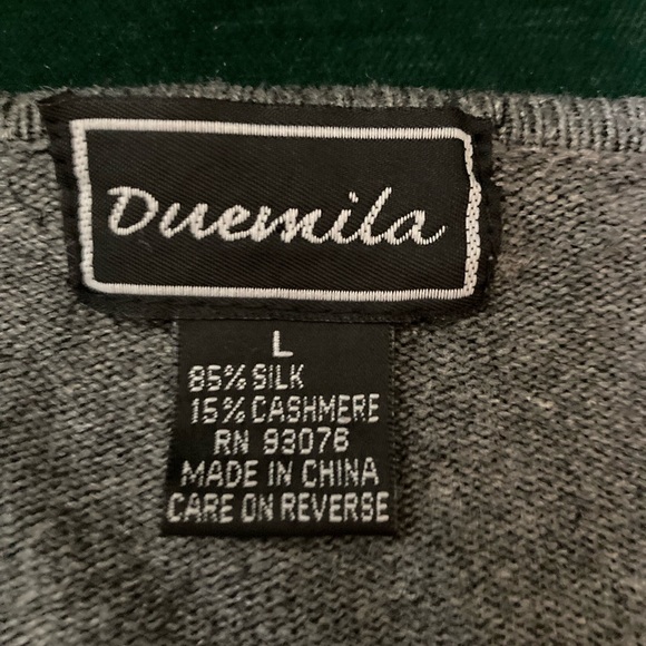 Silk & cashmere Lightweight, gray sweater with beads, L - Picture 5 of 5